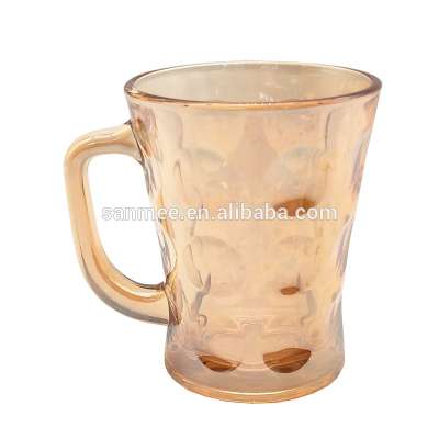 Lead free Colored Tea cups with handle 7oz 8oz Raindrop  water glass cups eco-friendly drinking cups