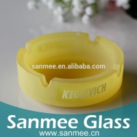 Round Frosted Color Spray And Printing Glass Ashtray