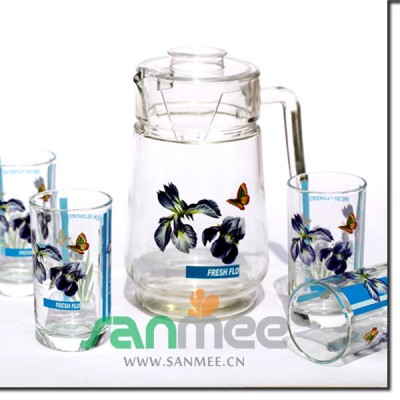 2017 wholesale glass drinking set water pot from sanmee glassware