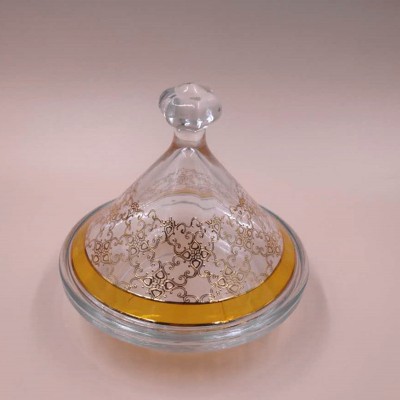 Middle East Style Glass Butter Dish with Lid  from Anhui Bengbu Factory