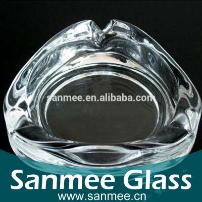 Glass Ashtray , Smoking Tray , Glass Crystal Triangular Ashtray