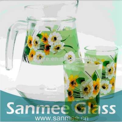 7PCS Glass Drinking Set Water Jug And Cups Drinking Glass Set