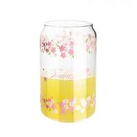 Wholesale high borosilicate heat resistant cola shaped glass tumbler can shape glass coffee cups ,glass cups with sakura decals