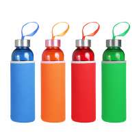 2020 new arrivals glass bottle large colorful  glass water bottle 500ml for adult